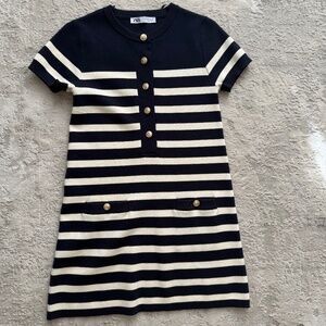 Zara Navy/Cream Stripe Dress